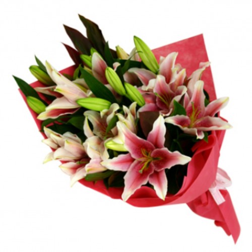 Pink lilies Bunch
